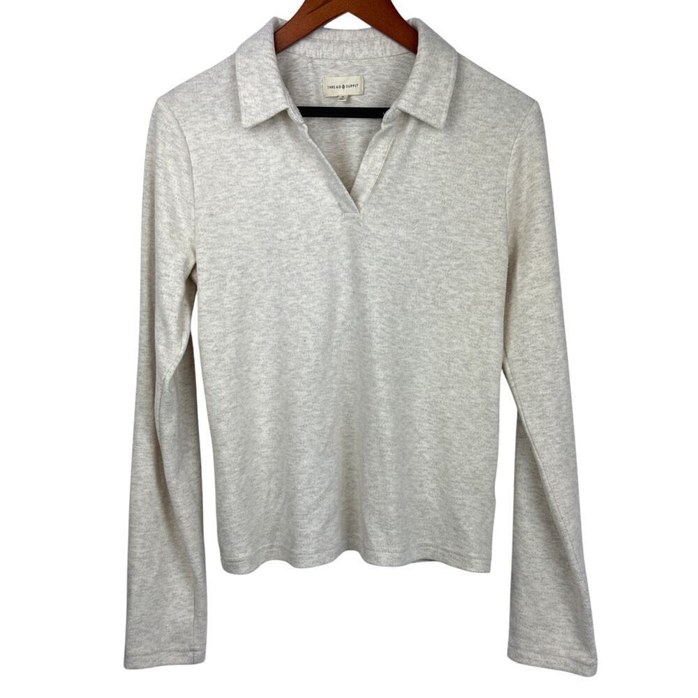 Women’s Thread & Supply Crème Polo Sweater Sz S